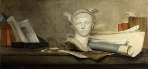 Still life with attributes of the arts